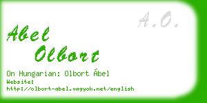 abel olbort business card